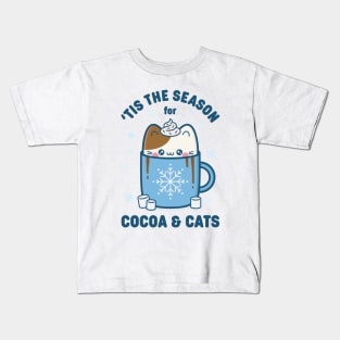 'Tis The Season For Cocoa and Cats Kids T-Shirt